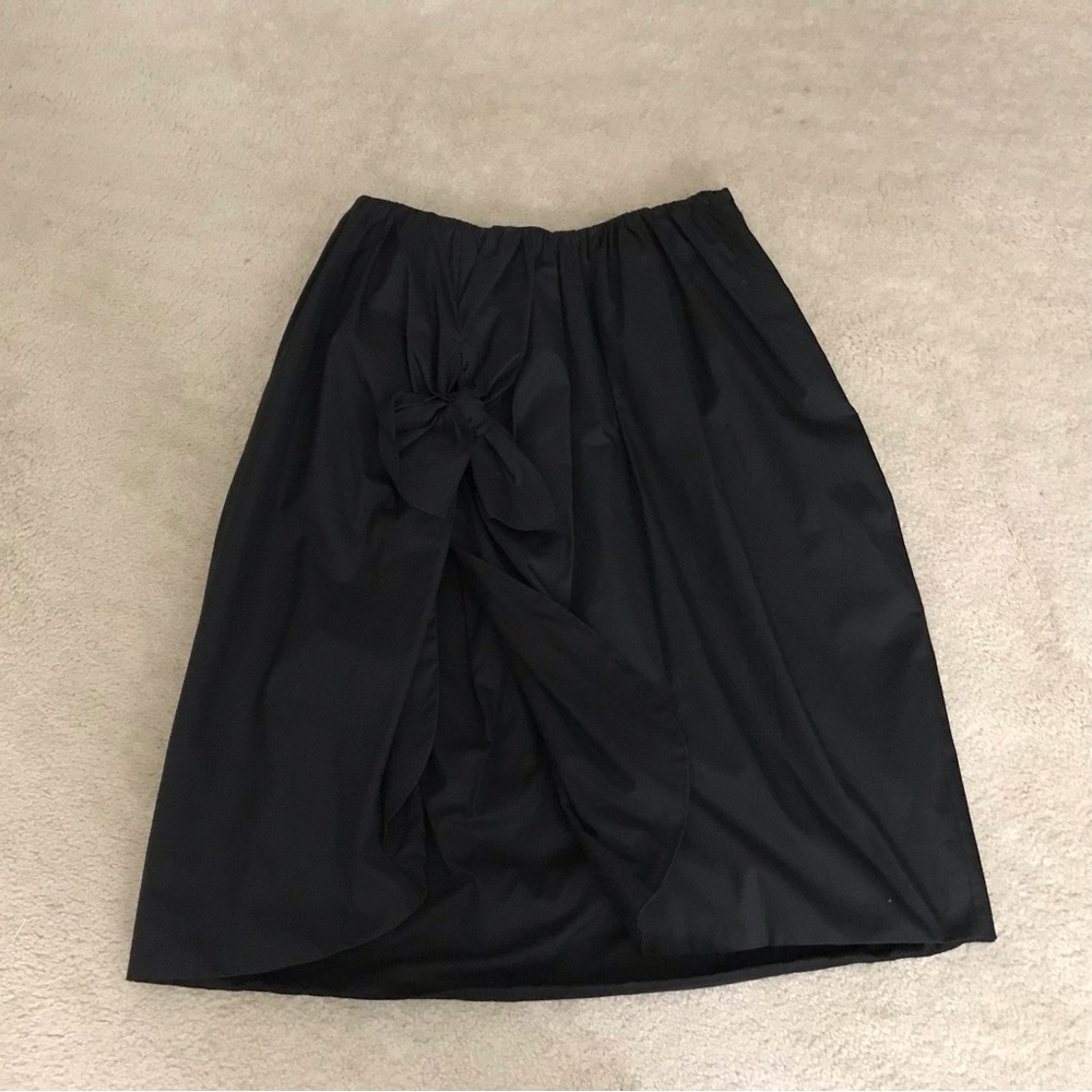 Simone Rocha Elegant Black Midi Skirt with Bow Accent